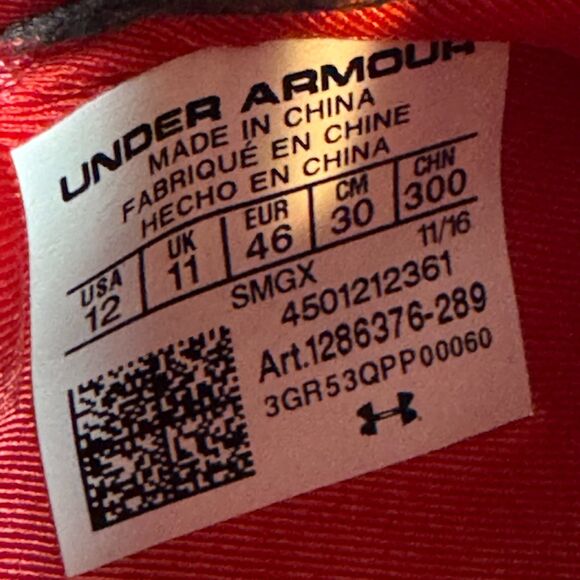 Under Armour Steph Curry 3 Basketball Shoes Red Grey White SZ 12 - Good Cond. - Picture 8 of 8